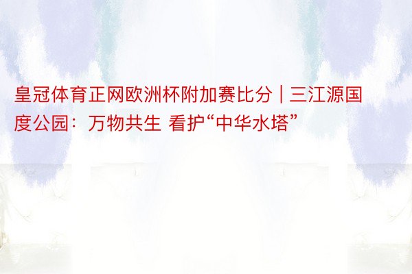 皇冠体育正网欧洲杯附加赛比分 | 三江源国度公园：万物共生 看护“中华水塔”